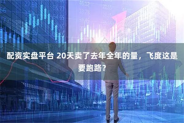 配资实盘平台 20天卖了去年全年的量，飞度这是要跑路？